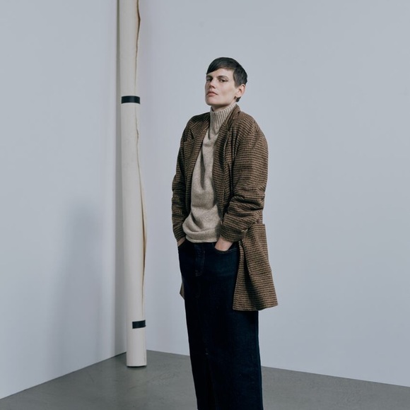 NWT Zara houndstooth oversized coat - Picture 1 of 1